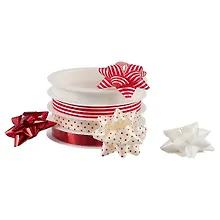 Купить Набор для упаковки "Красный микс" 4 ленты (3м), 4 банта — Фото №1