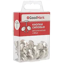Купить Кнопки силовые 100 штук белый металл, GoodMark — Фото №1