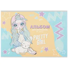Купить Альбом для рисования Academy Style, "Девочка с котом", А4, 32 листа, на скрепке — Фото №1
