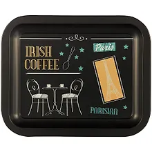 Купить Мини-поднос Кофе матовый (черный) (металл) (21х17) (12-09412-03141-11-1) — Фото №1