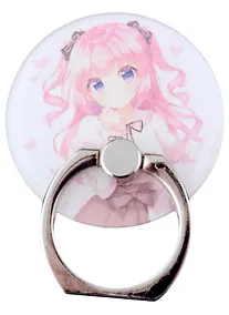 Купить Держатель-кольцо для телефона Аниме Девушка с бантиком (Сёдзё) (цветная) (металл) (коробка) — Фото №1