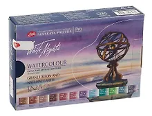 Купить Краски акварельные 12цв 2,5мл "Белые Ночи. Грануляция и Натуральные земли" кюветы, пластик, ЗХК — Фото №1