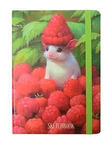 Купить Скетчбук А5 80л "В малине" 100г/м2, тв.обложка, мат.ламинация, резинка — Фото №1