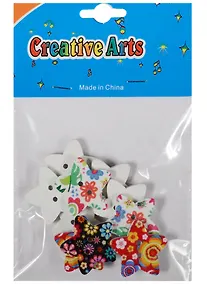 Купить Пуговицы деревянные Звездочки (10 шт) (11-24067-L14) — Фото №1