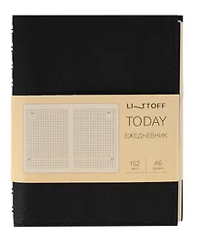 Купить Ежедневник недат. А6 152л "Today" черный, иск.кожа, интегр.переплет, тонир.блок, евроспираль, инд.уп — Фото №1