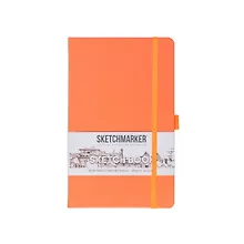 Купить Скетчбук 13*21 80л "Sketchmarker"  неоновый коралл, 140г/м2, слоновая кость, тв.обл. — Фото №1