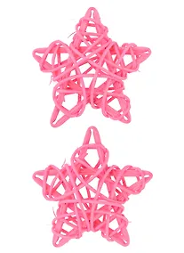 Купить Звездочки декоративные из лозы, Розовый (2шт.) — Фото №1