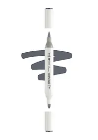 Купить Маркер акриловый "Сонет" серый тёмный, двусторонний, перо кисть/пуля — Фото №1