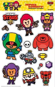 Купить Интерьерные наклейки. Brawl Stars Леон, Сэнди, Кольт, Шелли, Тик, Динамайк и Нита. NA0003 — Фото №1
