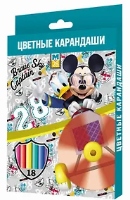 Купить Карандаши цветные 18цв "Mickey Club House Aviator" к/к, подвес, Disney — Фото №1