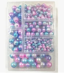 Купить Набор бусин для творчества № 3, перламутровые, размер бусин 4/6/8/10/12 мм, ПВХ-упаковка, размер 11,2*8,2*2 см — Фото №1