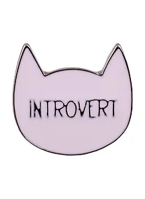 Купить Значок Pin Joy Котик-интроверт (металл) — Фото №1