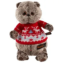 Купить Мягкая игрушка Басик в свитере с оленями (22 см) (Ks22-089) — Фото №1