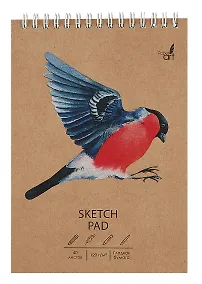 Купить Скетчбук 140*200 40л "Снегирь" 120 г/м2, крафт. картон, выборочный лак, евроспираль — Фото №1