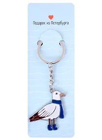 Купить Брелок СПб Чайка с шарфом (люблю Петербург) (металл) (12-07150-Z1813) — Фото №1