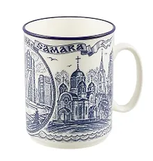 Купить Кружка фарфоровая "Самара" кобальт (060-55) — Фото №1