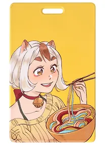 Купить Чехол для карточек Аниме Девушка-нэко с лапшой (цветная) — Фото №1