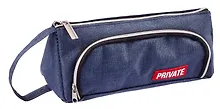 Купить Пенал-косметичка "Private", 2 отделения, темно-синий, 21х8.5х8.5 см — Фото №1