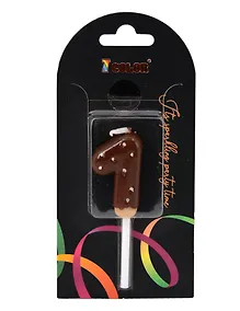 Купить Свеча для торта Цифра 1 Глазурь шоколадная (4см) (блистер) (12-7color-candle_6) — Фото №1