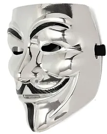 Купить Маска Анонимуса (Гая Фокса) Серебряная — Фото №1
