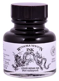 Купить Тушь художественная "Дракон" Winsor&Newton, 30 мл,  черный китайский — Фото №1