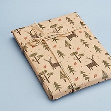 Купить Бумага подарочная 70*100см Новогодние олени цветная — Фото №1