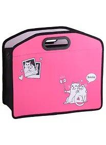 Купить Папка для тетрадей А4 "СЕЛФИ КОТ" 34*30*10см пластик, молния, выруб.ручка, расширение — Фото №1