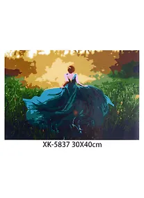 Купить Холст с красками "Девушка в прекрасном лесу", 30х40 — Фото №1