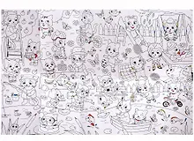 Купить Большая раскраска по цифрам «Котики». 90х60 см — Фото №1