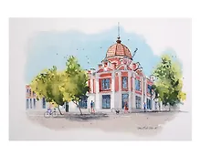 Купить Открытка Бийск Алтайский край акварель Пассаж А.В. Второва — Фото №1