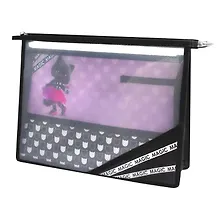 Купить Папка для труда А4 "КОШЕЧКА В ЮБОЧКЕ" 33*23см пластик, молния, внутр.блок для канц.принадлежностей — Фото №1