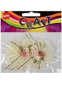 Купить Набор для творчества Декор пришивные цветочки, белые, 2шт — Фото №1