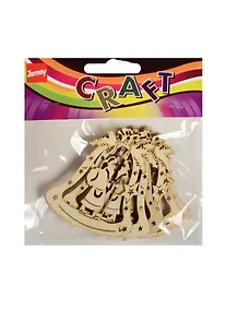 Купить Деревянные заготовки в пакете с хедером, 6 шт, колокольчик с дед морозом — Фото №1