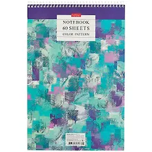 Купить Блокнот А4 60л кл. "Color Pattern" спираль, мел.картон, УФ-лак, жестк.подложка — Фото №1
