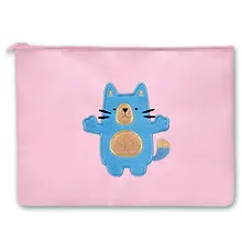 Купить Папка для документов, Феникс+, А4 "КОТИК РОЗОВЫЙ" 1 отделение, полиуретан и хлопчатобумажная ткань, на молнии, пэт-пакет — Фото №1