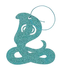 Купить Новогоднее подвесное украшение Сине-зеленая змея с глиттером (ХДФ) (9х8,5) (92125) — Фото №1