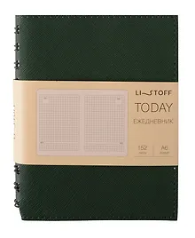 Купить Ежедневник недат. А6 152л "Today" зеленый, иск.кожа, интегр.переплет, тонир.блок, евроспираль, инд.уп — Фото №1