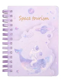Купить Записная книжка 90*130 90л "Space tourism" карт.обл., фигурн.вырубка, спираль, инд.уп., ассорти — Фото №1