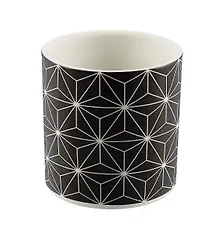 Купить Кашпо Орнамент (черное) (керамика) (8х7) (12-06650-202306-106) — Фото №1