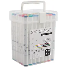 Купить Маркеры для скетчинга 48цв "SKETCH&ART" двусторонние, пласт.упаковка, Bruno Visconti — Фото №1
