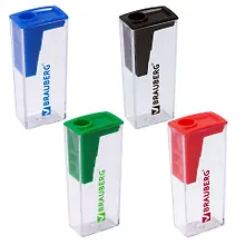 Купить Точилка "Assistant", с контейнером, пластиковая, корпус ассорти, BRAUBERG — Фото №1