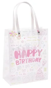 Купить Пакет А5 24*19,5*19,5 "Happy Birthday" розовый, пластик — Фото №1