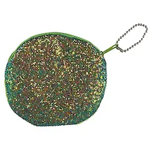 Купить Кошелек на молнии с блестками круглый (10см) (текстиль) — Фото №1