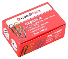 Купить Скрепки 28 мм 100 штук, в ассортименте, винил, овальные — Фото №1