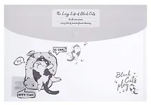 Купить Папка-конверт А4 на кнопке "Котики", ассорти — Фото №1