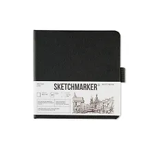 Купить Блокнот для зарисовок12*12см 80л "Sketchmarker Domino" 140г/м2, 7БЦ, черно-белый — Фото №1