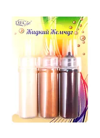 Купить Набор контуров DecArt "Жидкий жемчуг" (кремовый, золотой, шоколадный), 3х20мл, Экспоприбор — Фото №1