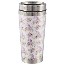 Купить Термостакан Единороги и цветы (пластик) (400мл) — Фото №1