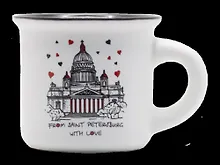 Купить Кружка From SPb with love. Исаакий, 50мл, белая, матовая, фарфор — Фото №1