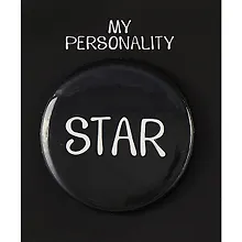 Купить Значок круглый Star (черный) (металл) (38мм) — Фото №1